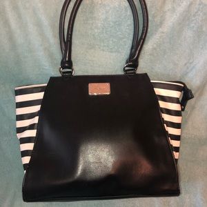 Nine West Black and White Striped Bag